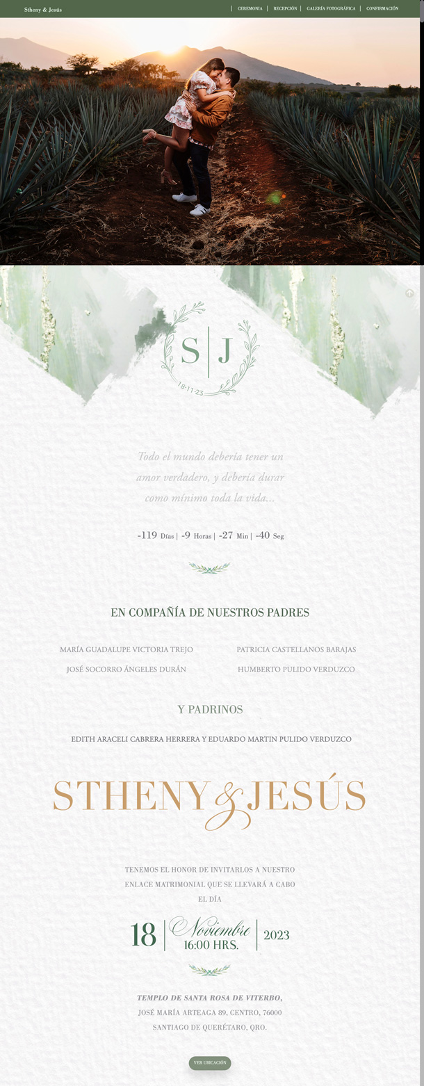 diseño web floral boda