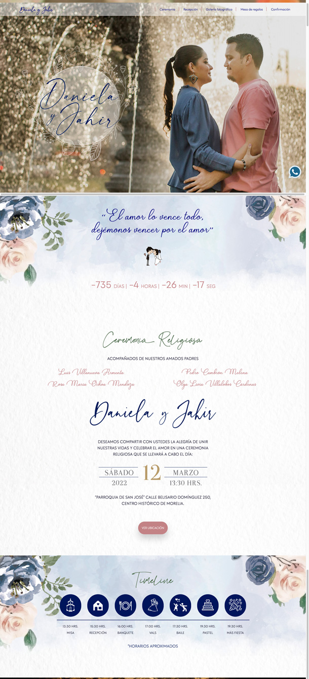 diseño web floral boda