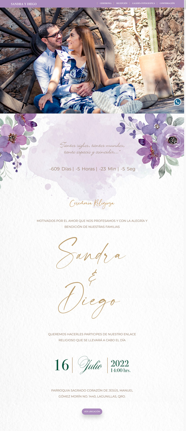 diseño web floral boda