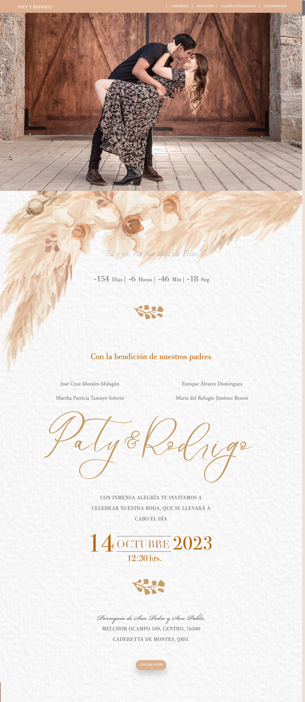 diseño web floral boda