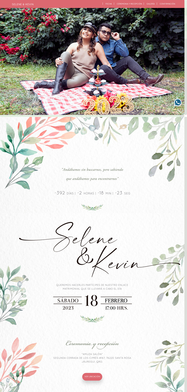 diseño web floral boda