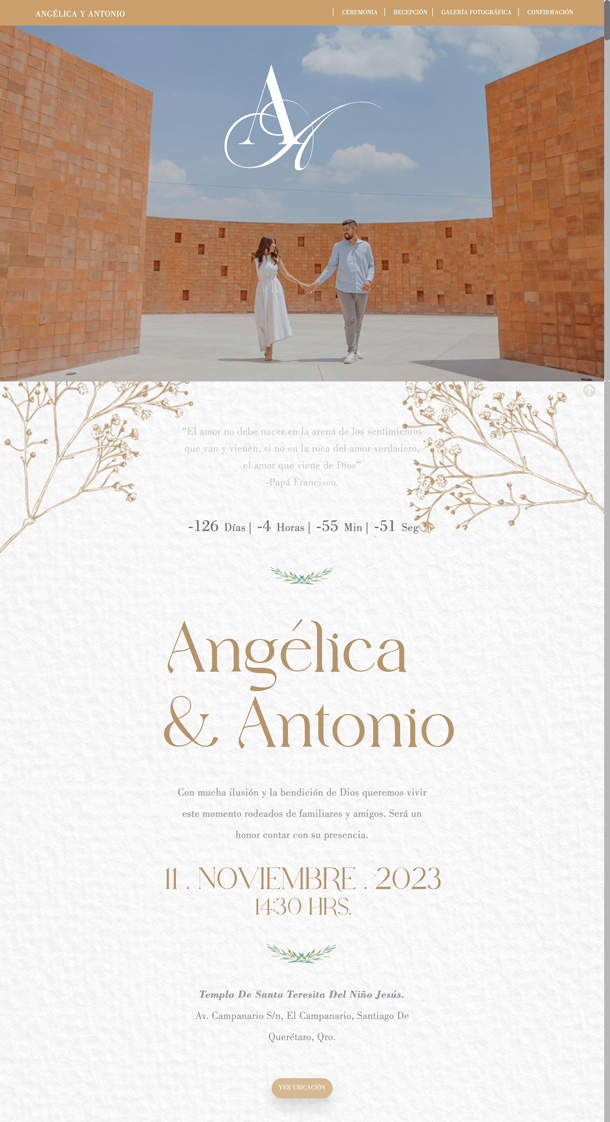 diseño web floral boda