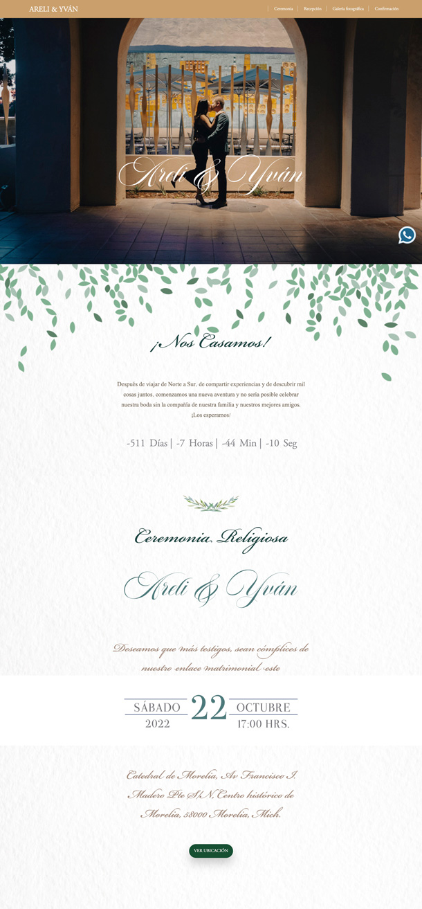 diseño web floral boda