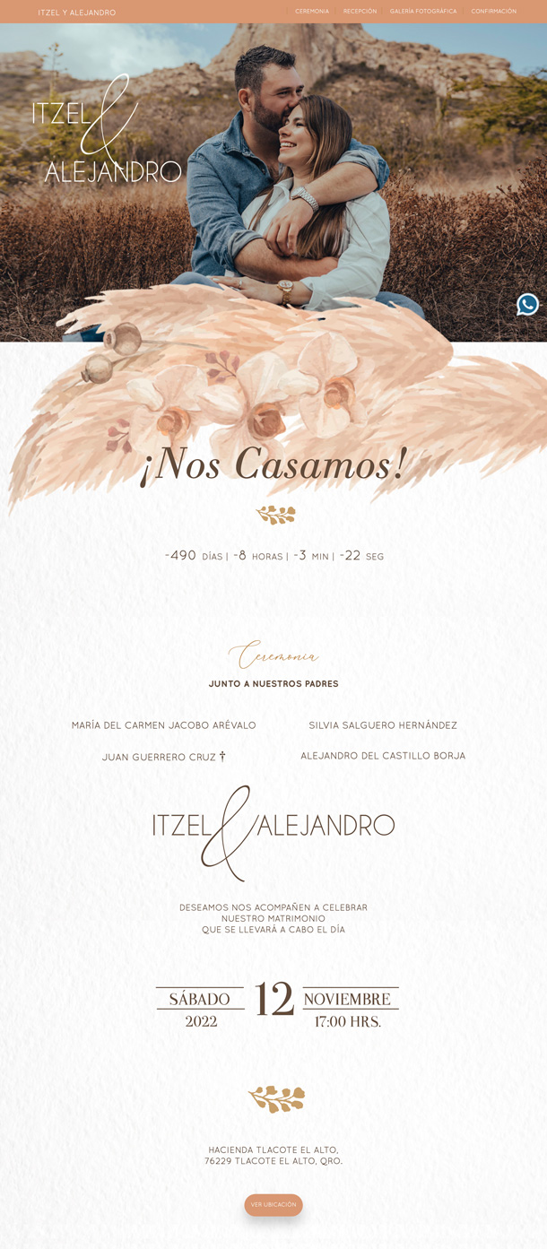 diseño web floral boda