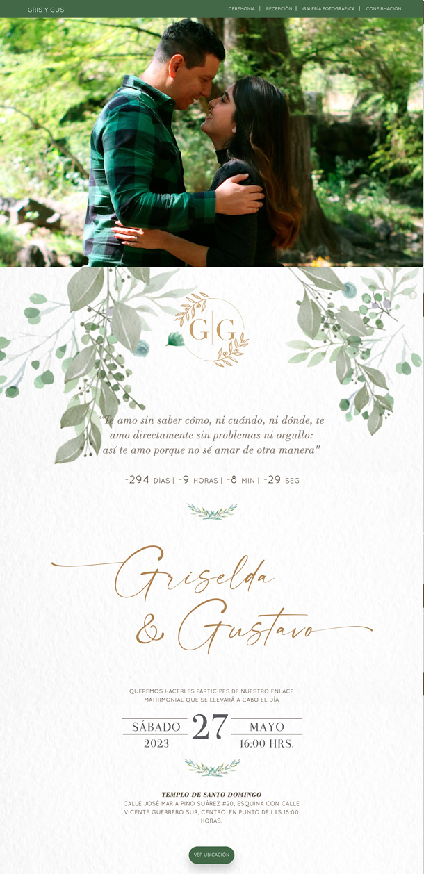 diseño web floral boda