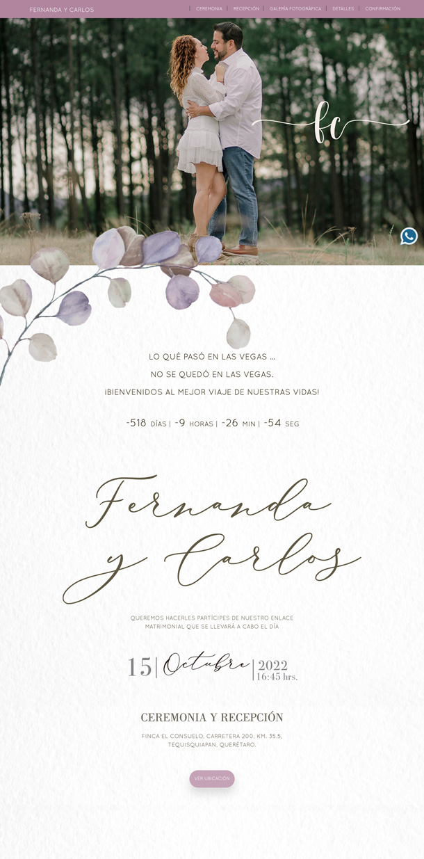 diseño web floral boda