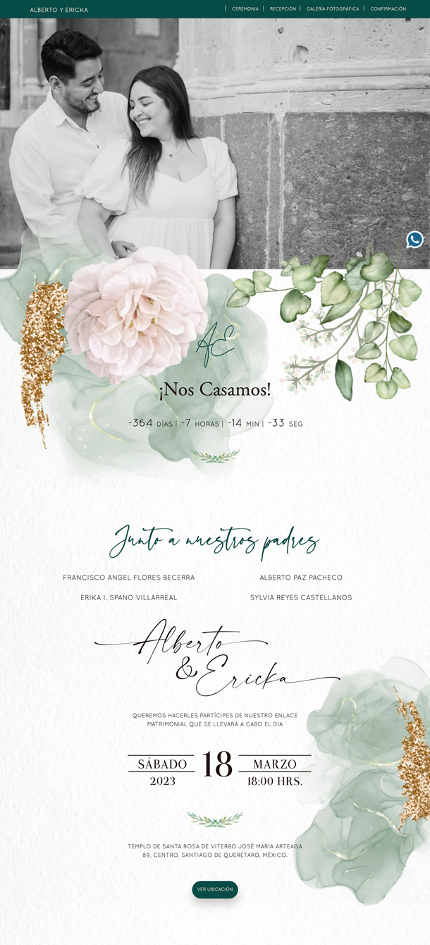 diseño web floral boda