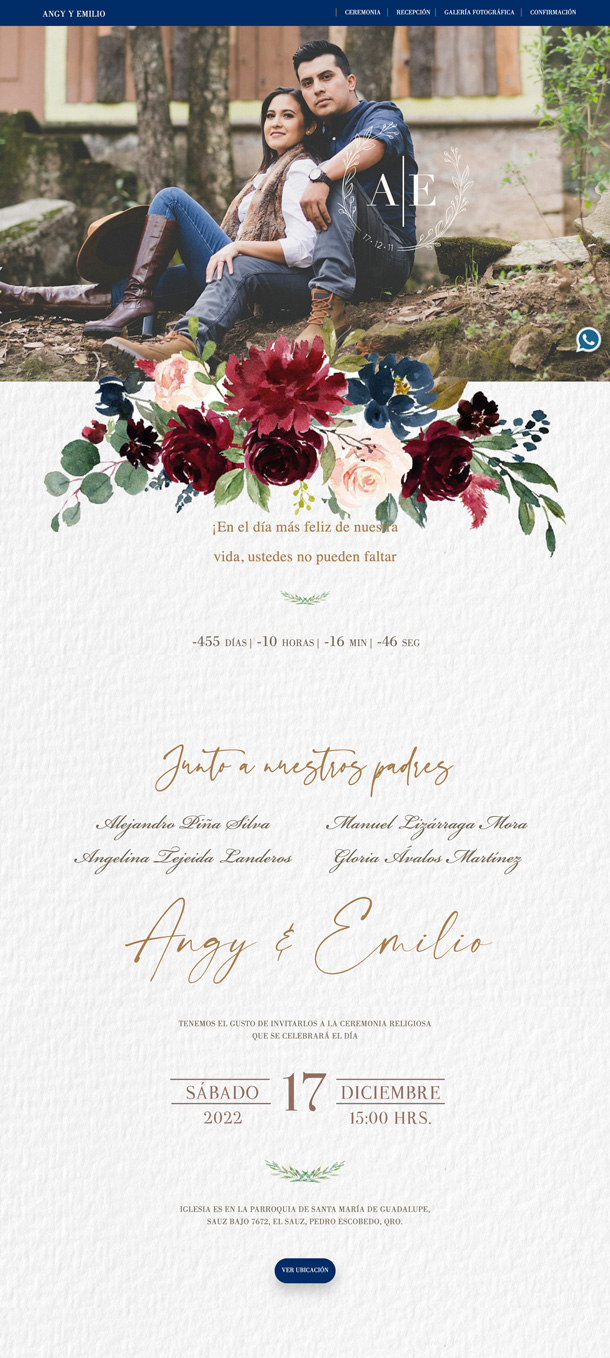 diseño web floral boda