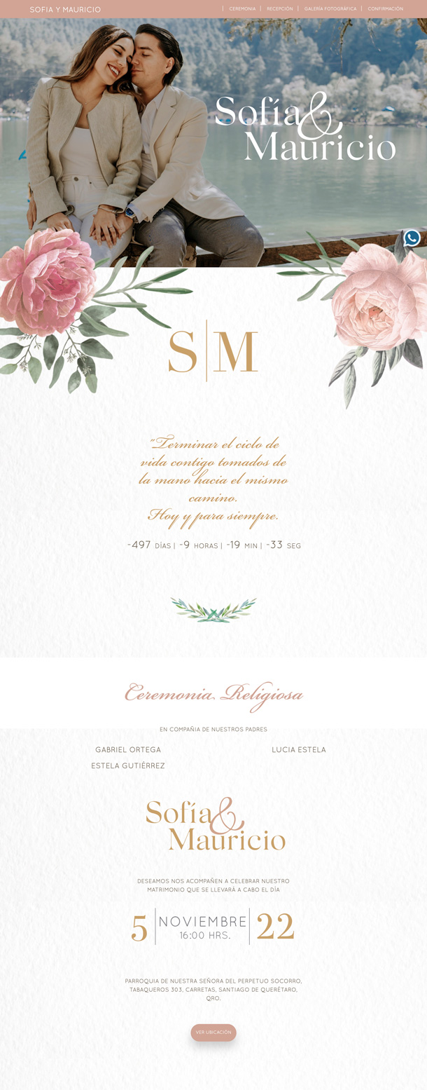 diseño web floral boda