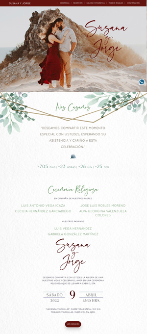 diseño web floral boda