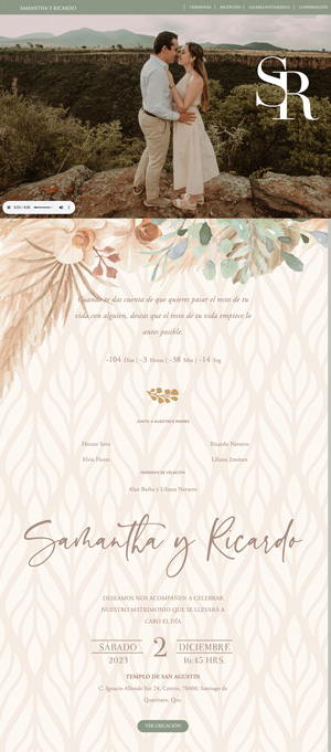 diseño web floral boda