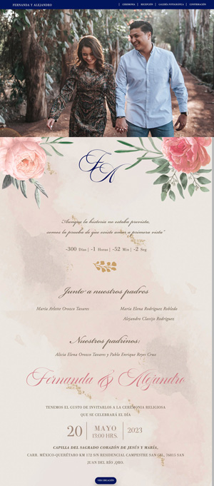 diseño web floral boda